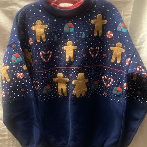 Navy Gingerbread Holiday Sweatshirt